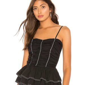 Tularosa- NWOT Black Rayna Peplum Ruffled Top